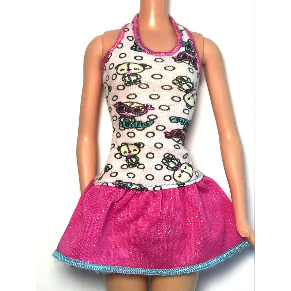 Barbie Doll Clothing Fashionistas Life in the Dreamhouse Pink Teddy Bear Dress
